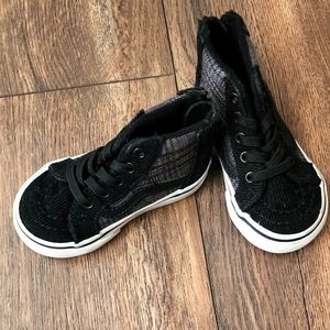 Corduroy grey and black plaid Vans